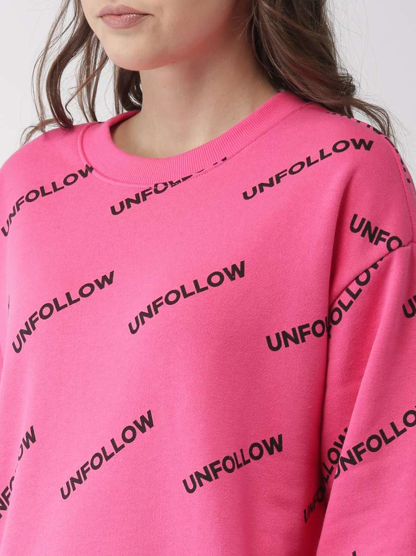 Pink unfollow sweatshirt online