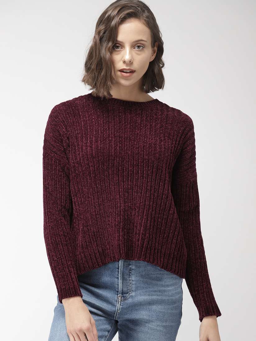 Myntra Burgundy Sweater Forever 21 Buy FOREVER 21 Women Burgundy