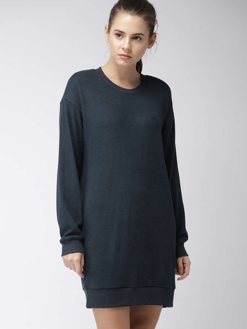Buy FOREVER 21 Navy Blue Solid Above Knee Sweater Dress Dresses for Women 7759816 Myntra