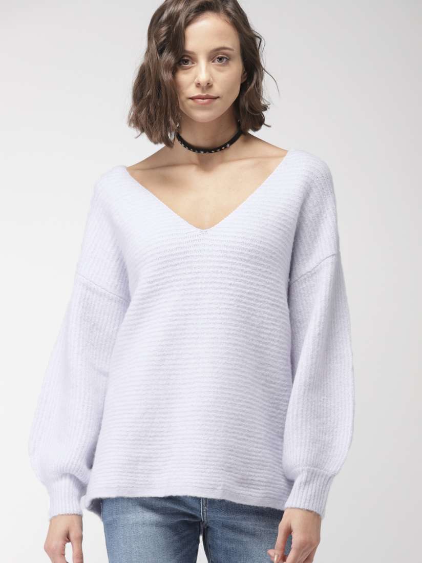 Buy FOREVER 21 Women Lavender Solid Pullover Sweater Sweaters for Women 7759833 Myntra