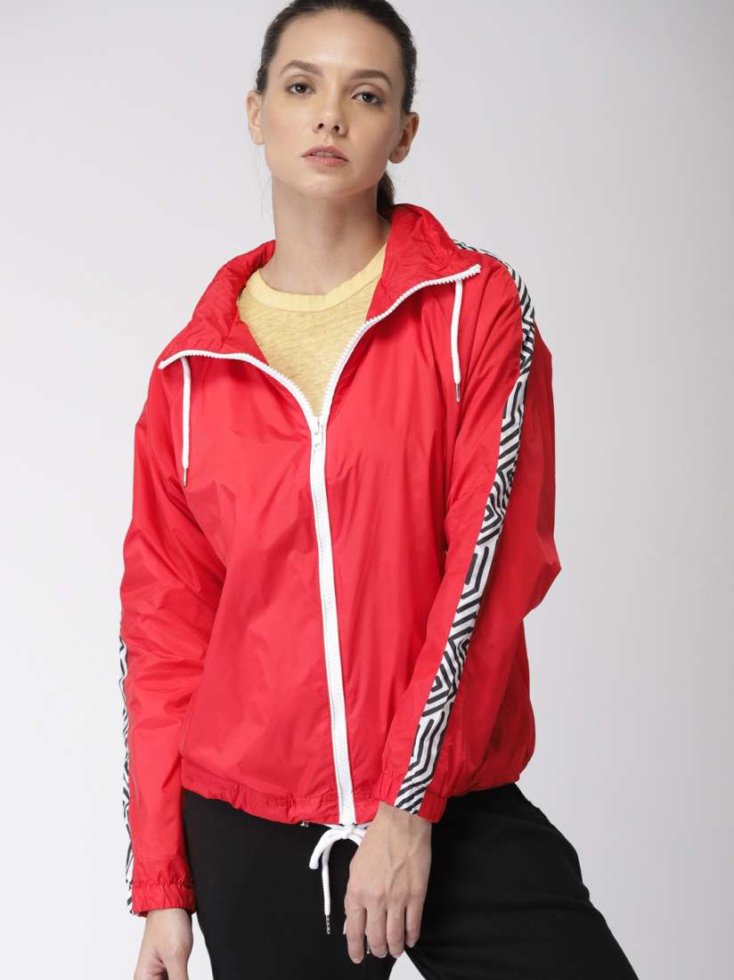 Buy FOREVER 21 Women Red Solid Windcheater Sporty Jacket Jackets for Women 7759976 Myntra