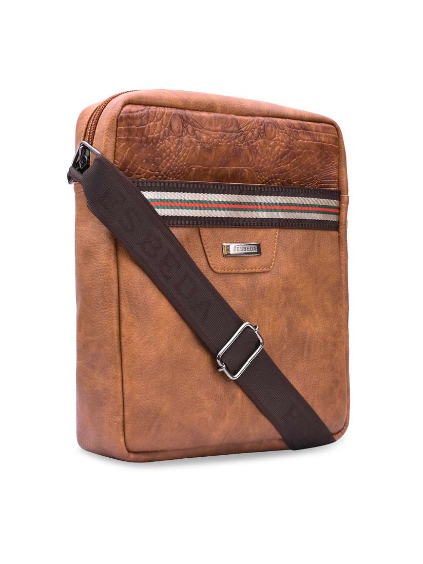 Buy ESBEDA Men Brown Solid Messenger Bag Messenger Bag for Men 7760866 Myntra
