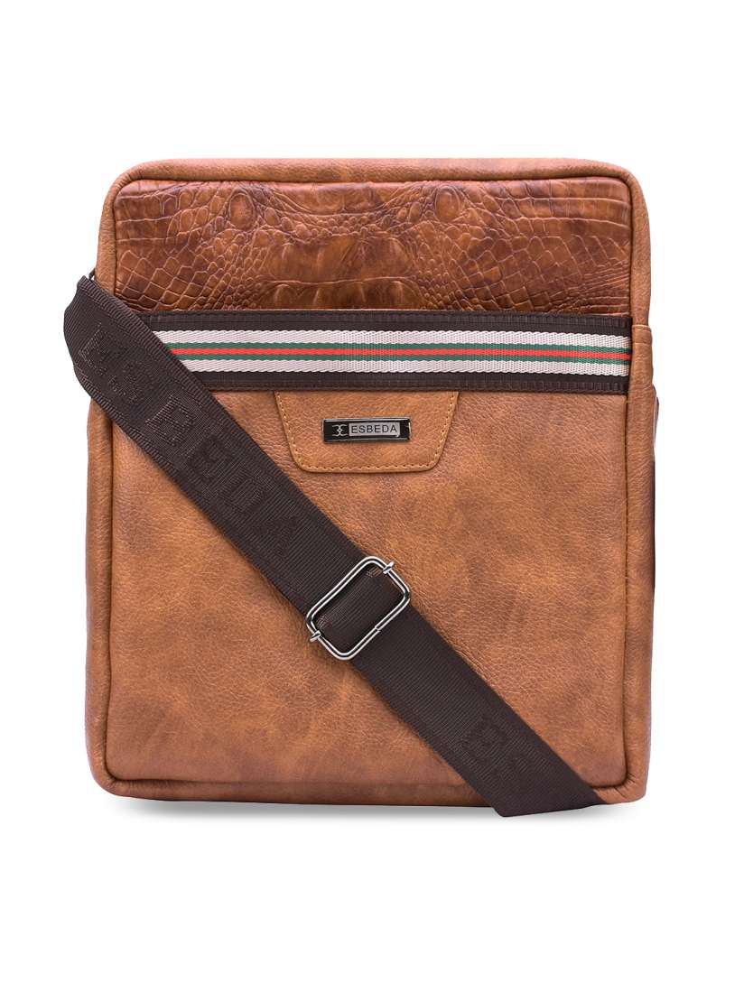 Buy ESBEDA Men Brown Solid Messenger Bag Messenger Bag for Men 7760866 Myntra