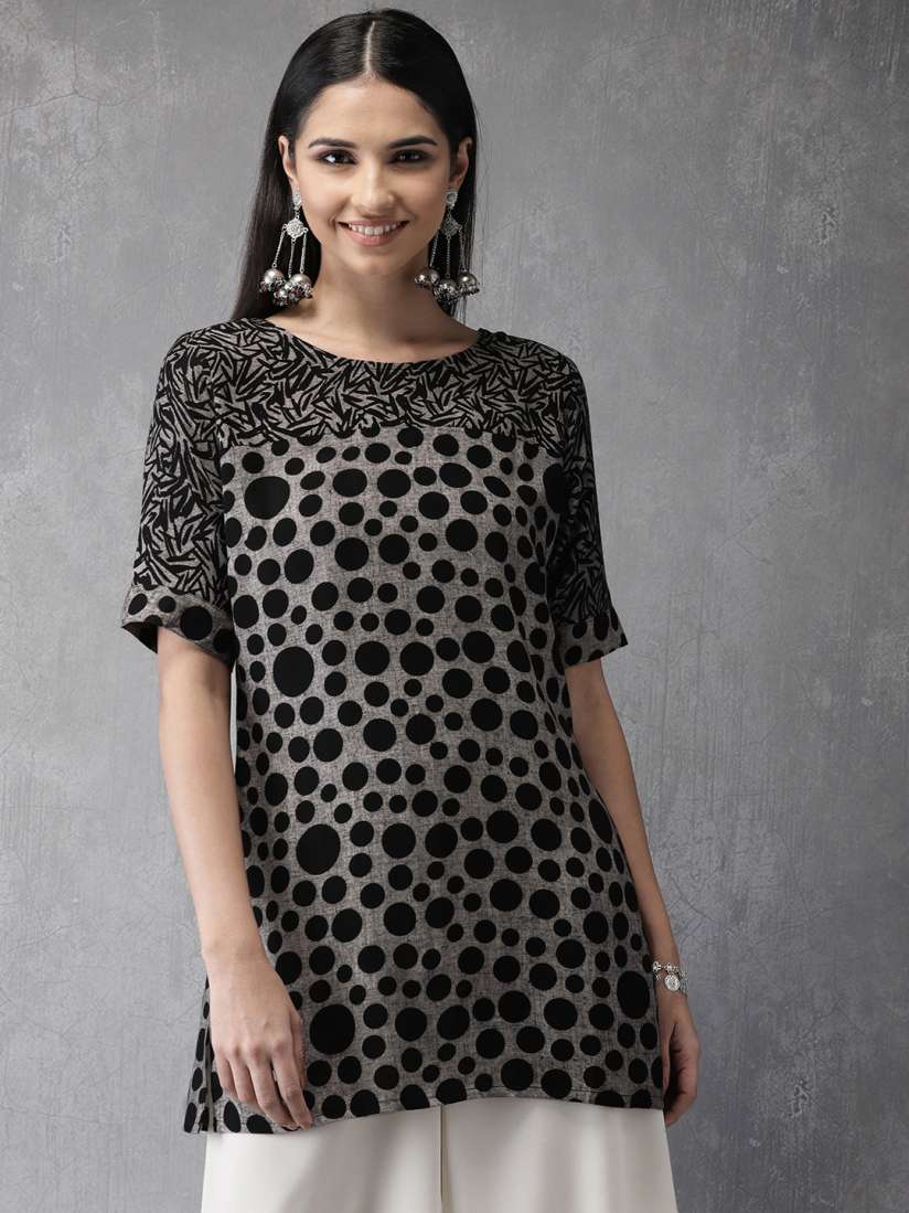 Black kurtis myntra outlet