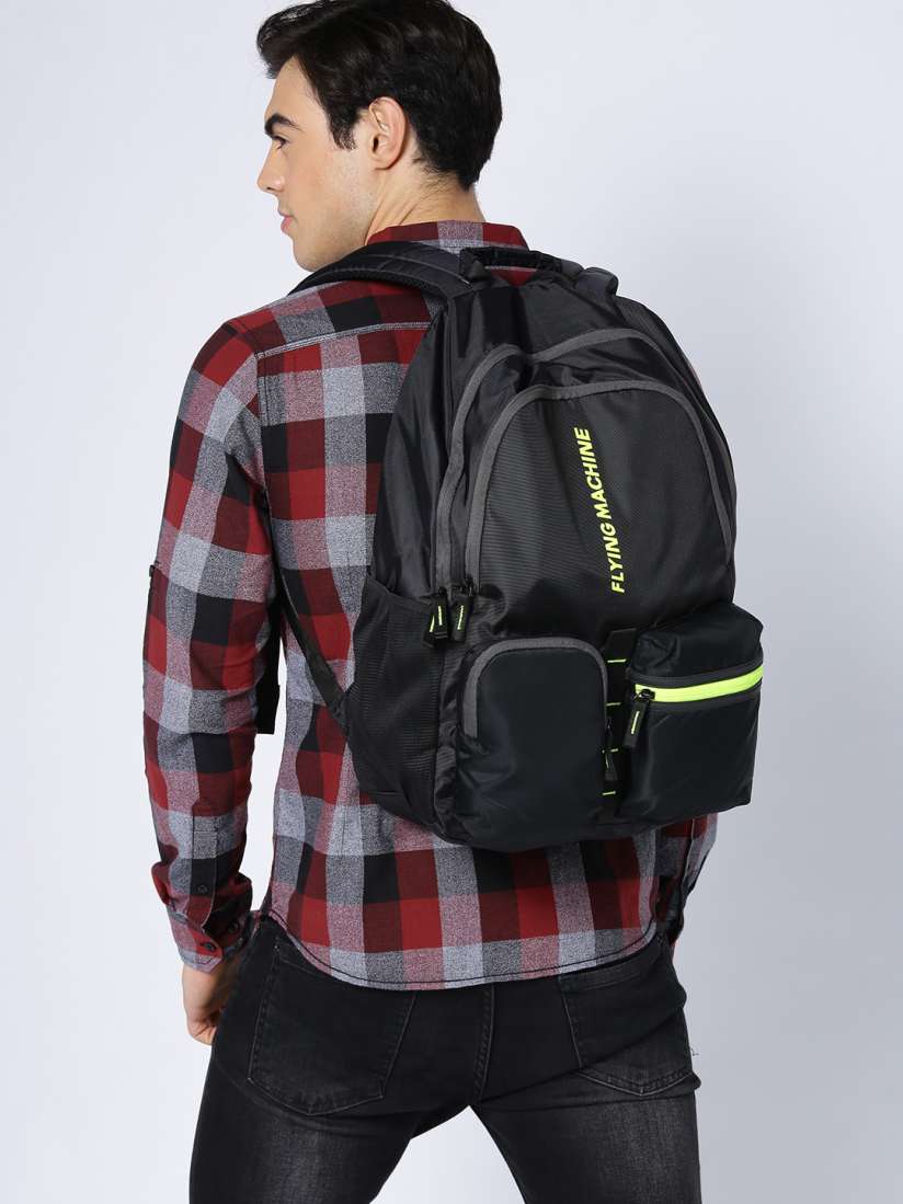 Buy Flying Machine Men Black Solid Backpack Backpacks for Men 7767268 Myntra