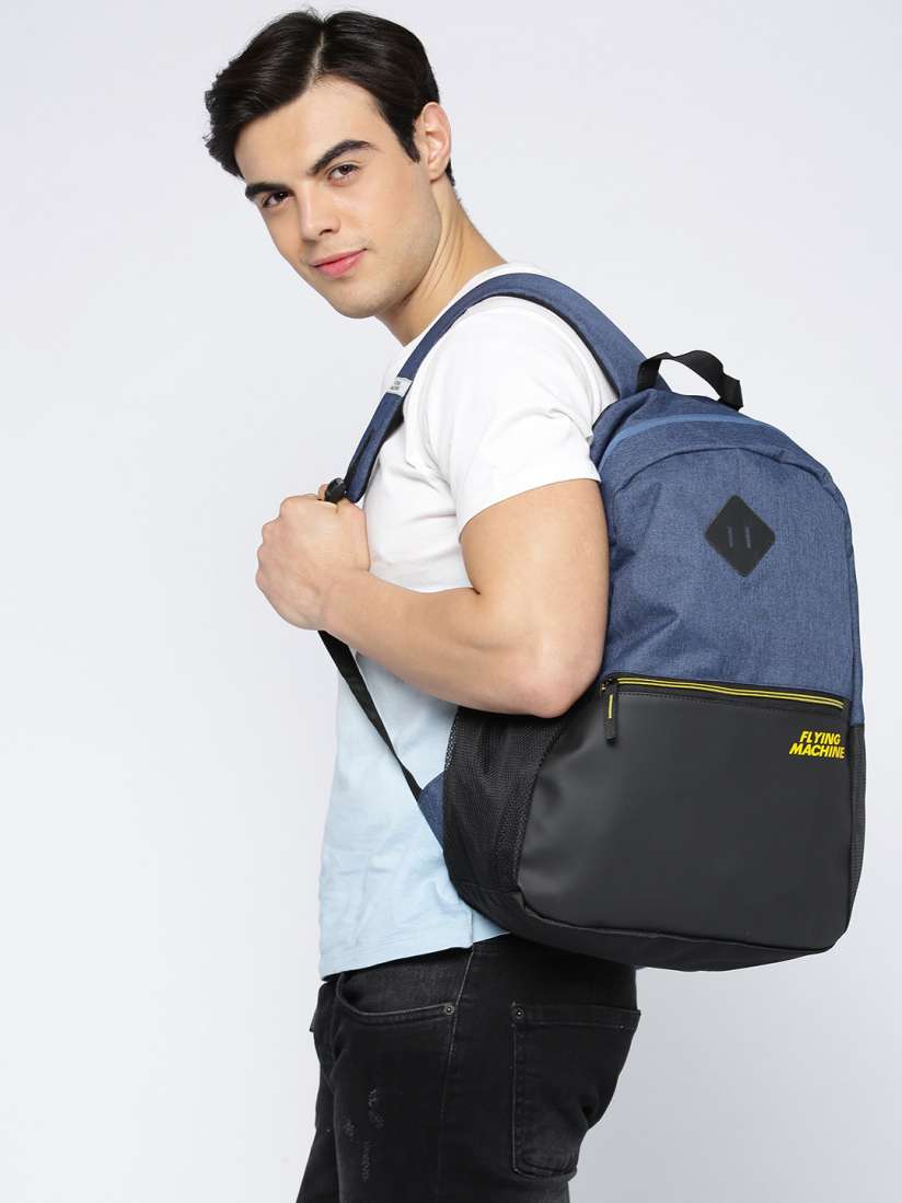 Buy Flying Machine Men Blue Black Colourblocked Laptop Backpack Backpacks for Men 7767296 Myntra