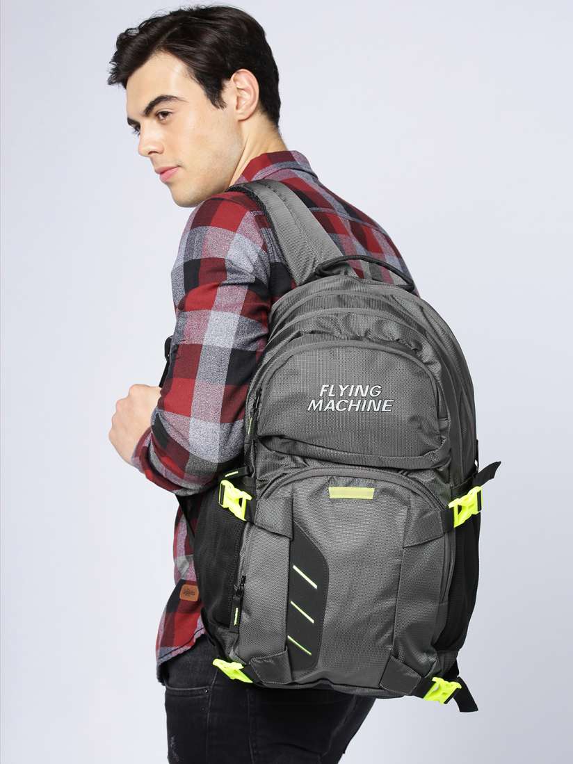 Buy Flying Machine Men Grey Solid Laptop Backpack Backpacks for Men 7767315 Myntra
