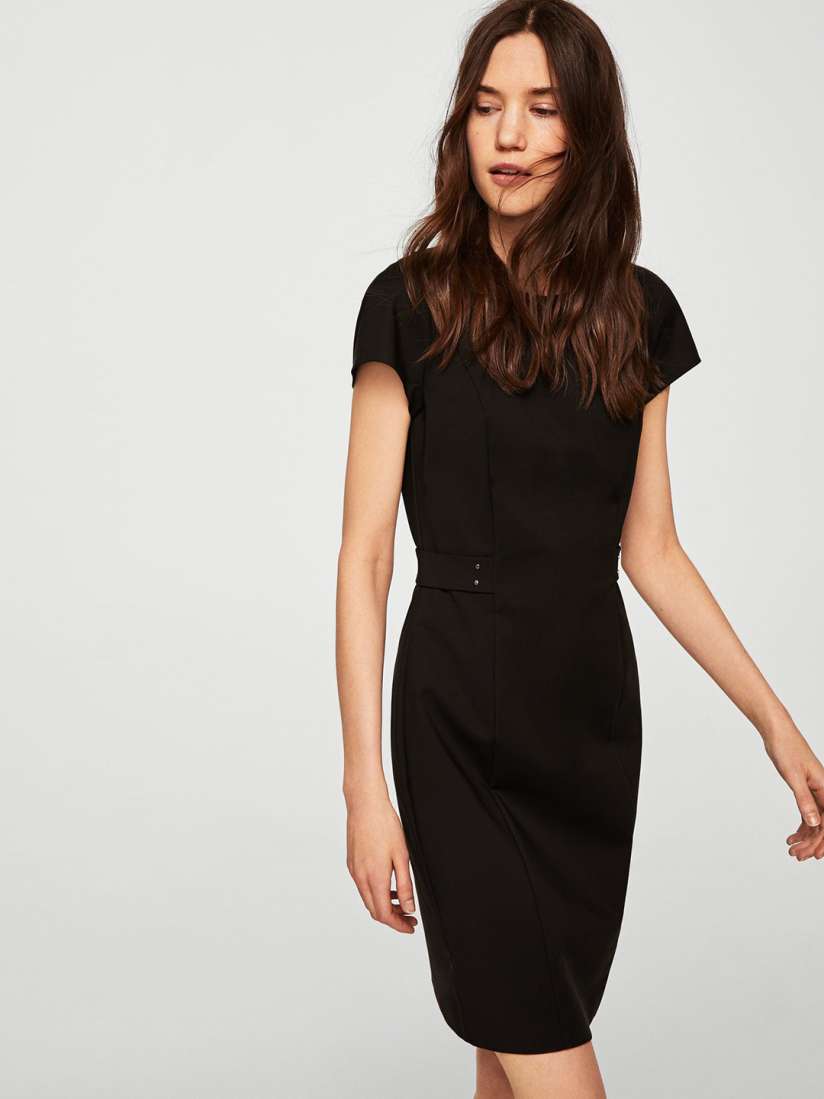 Buy MANGO Women Black Solid Sheath Dress Dresses for Women 7770099 Myntra