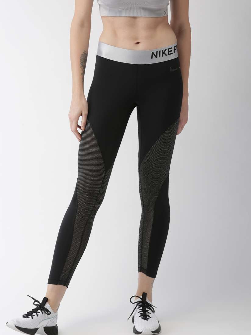 Buy Nike Women Black Solid 7 8 CHAMPAGNE Dri FIT Three Fourth Training Tights Tights for Women 7770643 Myntra