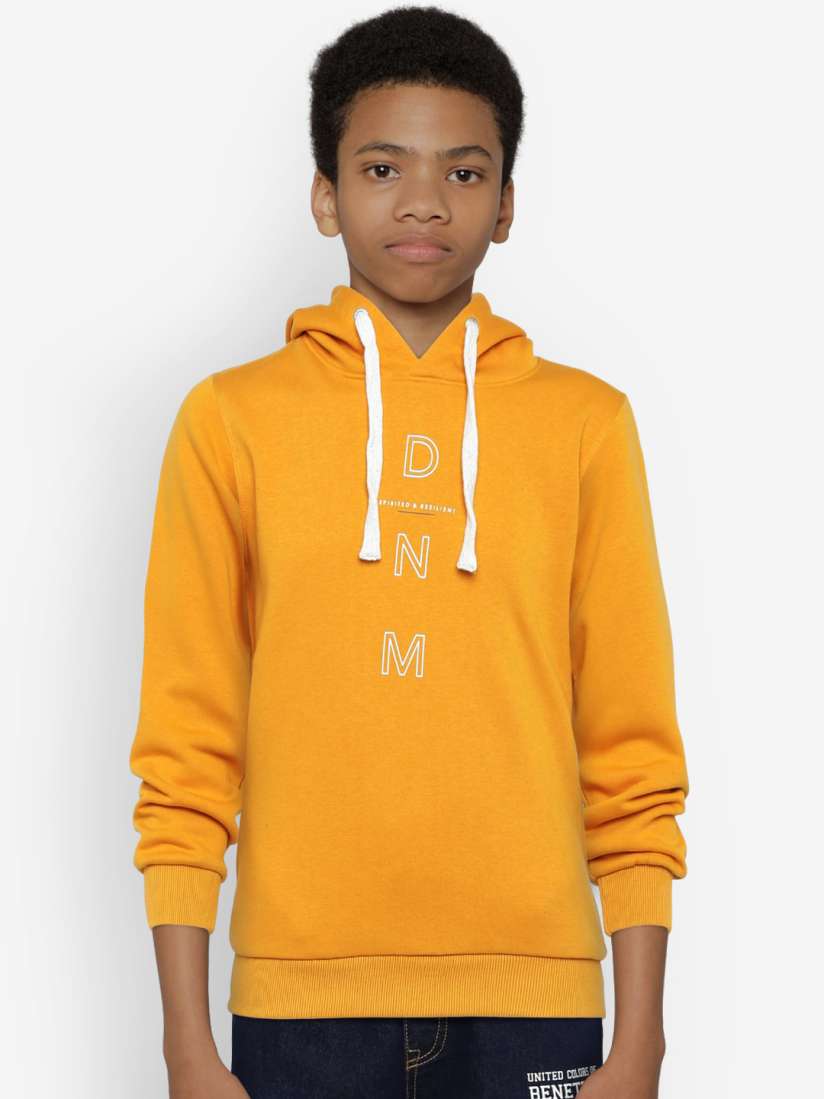 Buy Octave Boys Mustard Printed Hooded Sweatshirt Sweatshirts for Boys 7772775 Myntra
