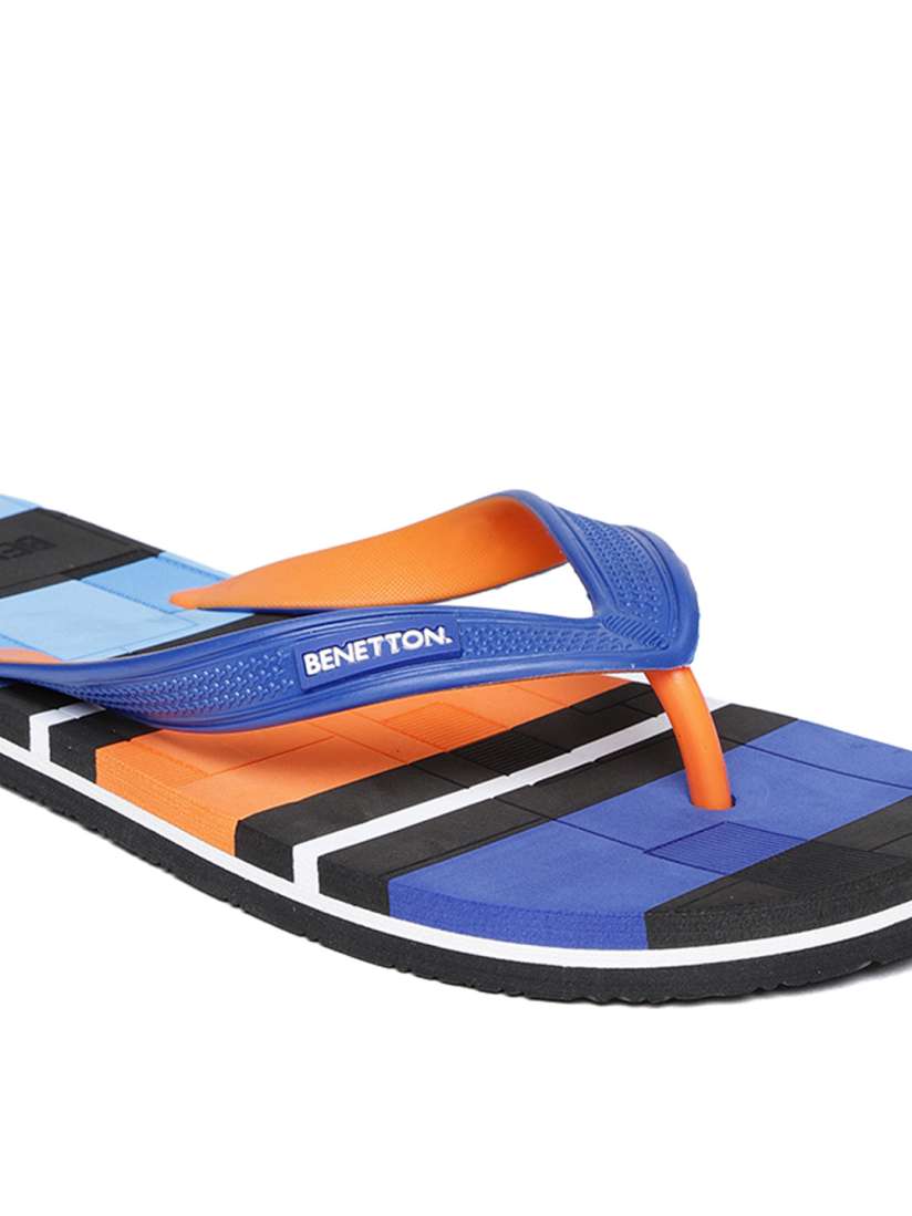 Buy United Colors of Benetton Men Blue Black Striped Thong Flip Flops Flip Flops for Men 7773848 Myntra