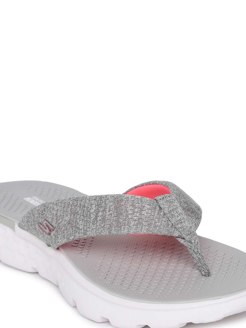 Skechers Flip Flops 2018 Skechers Women Grey Solid Thong ON-THE-GO