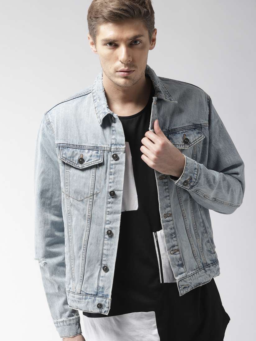 Forever 21 blue leather jacket top