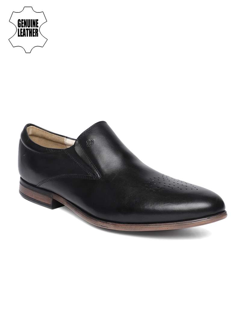 Buy Arrow Men Black Formal Leather Slip On Shoes Formal Shoes for Men 7785783 Myntra