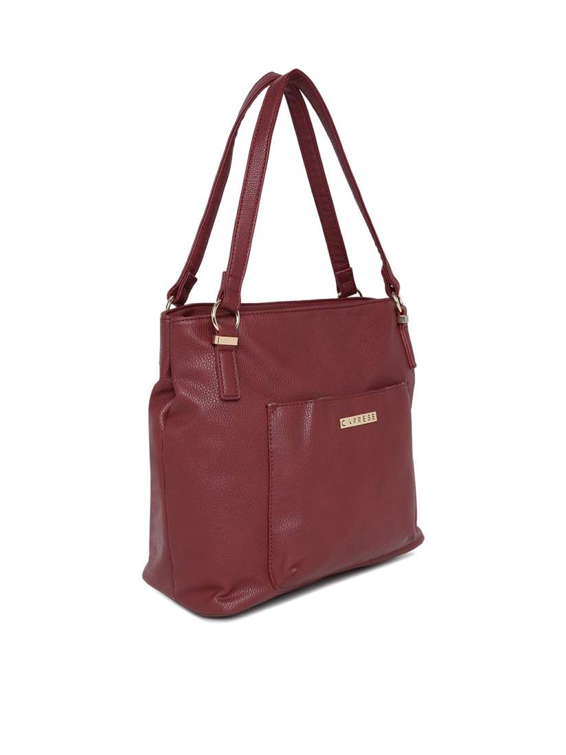 Buy Caprese Burgundy Solid Shoulder Bag Handbags for Women 7785983 Myntra