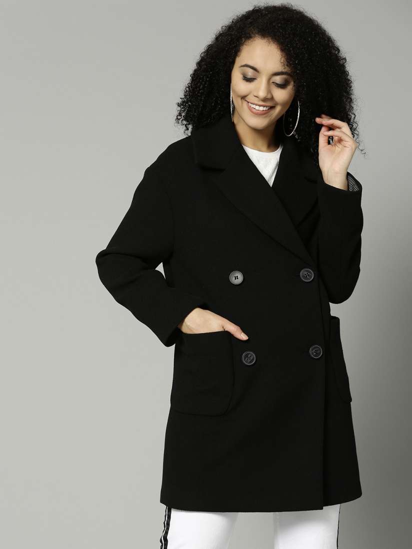 Marks and spencer black coat sales