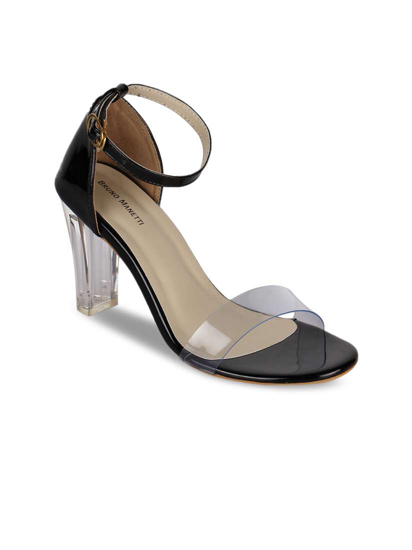 Buy Bruno Manetti Women Black Solid Sandals Heels for Women 7796619 Myntra