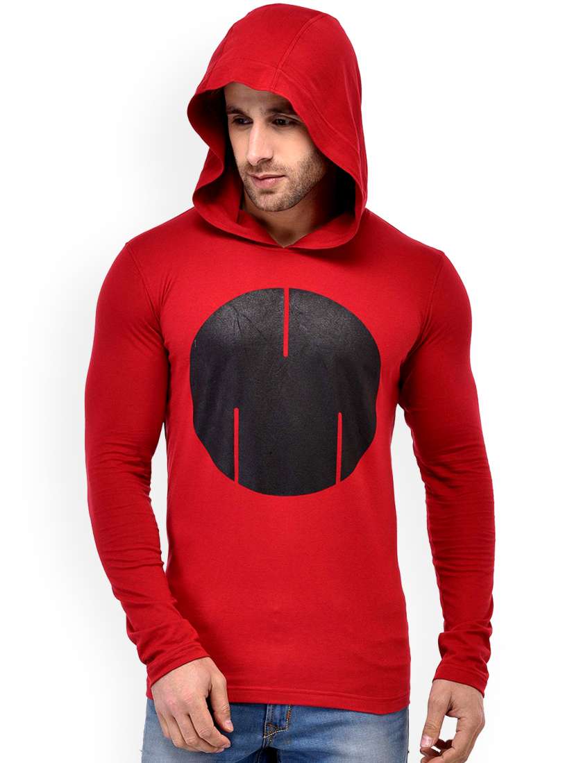 Buy GESPO Men Red Printed Hood T shirt Tshirts for Men 7796777 Myntra