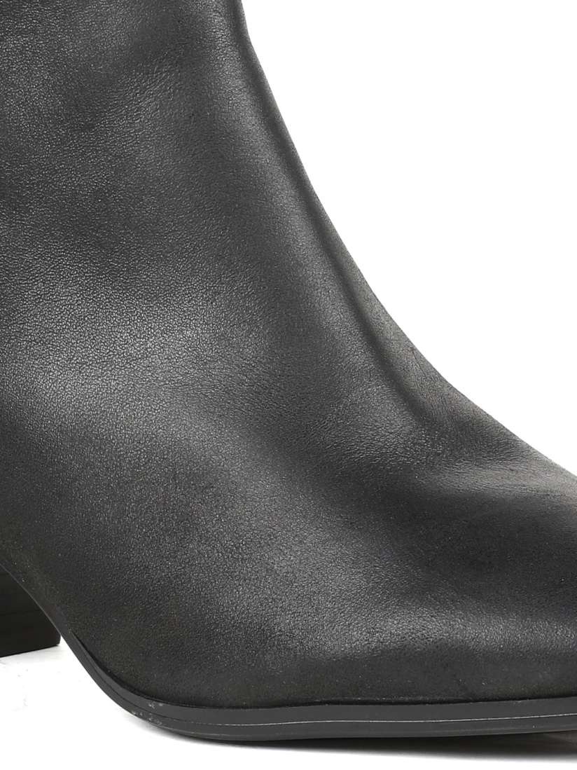Buy ALDO Women Black Solid Leather Heeled Boots Boots for Women 7805737 Myntra
