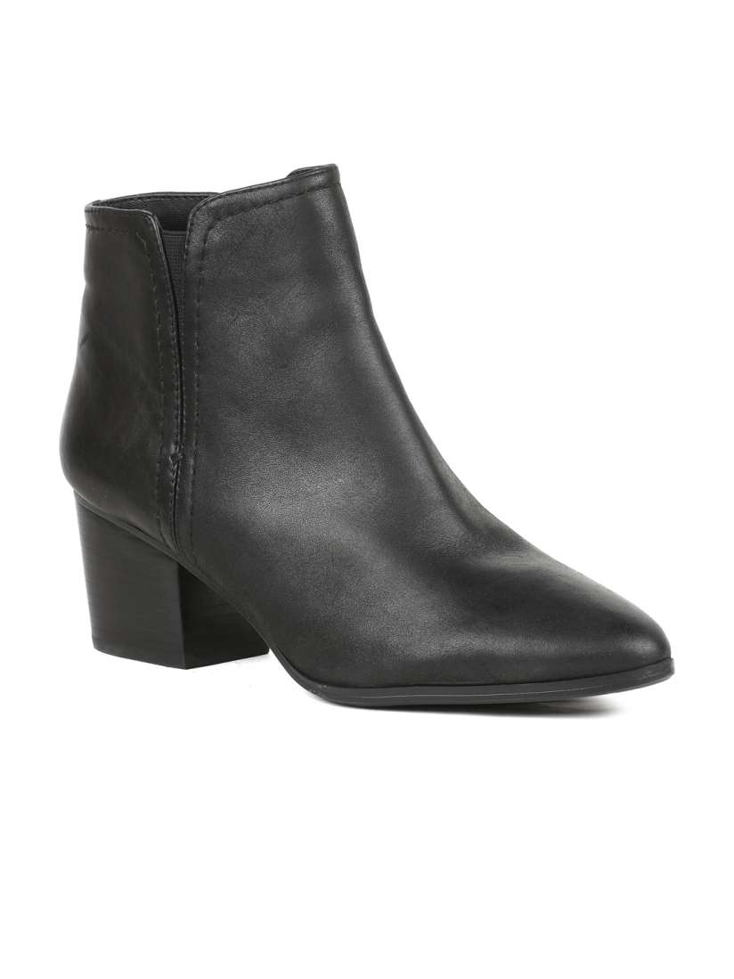 Buy ALDO Women Black Solid Leather Heeled Boots Boots for Women 7805737 Myntra