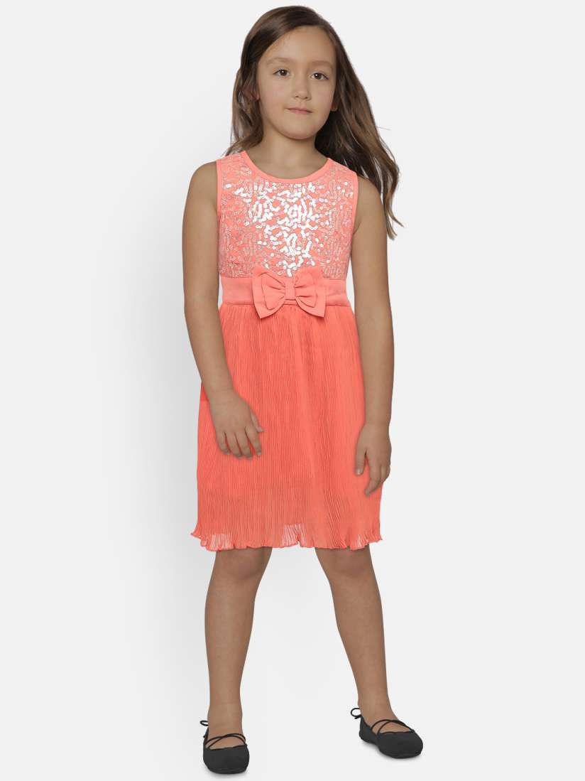 Buy Mini Moi Girls Pink Embellished Fit and Flare Dress Dresses for Girls 7806017 Myntra