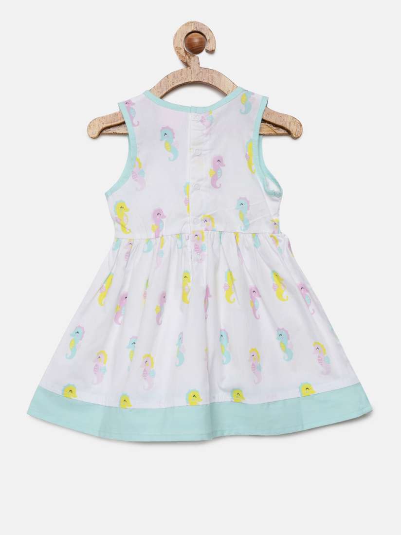 Buy Chloe Louise Girls White Turquoise Blue Printed Fit and Flare Dress with Shrug Dresses for Girls 7806203 Myntra