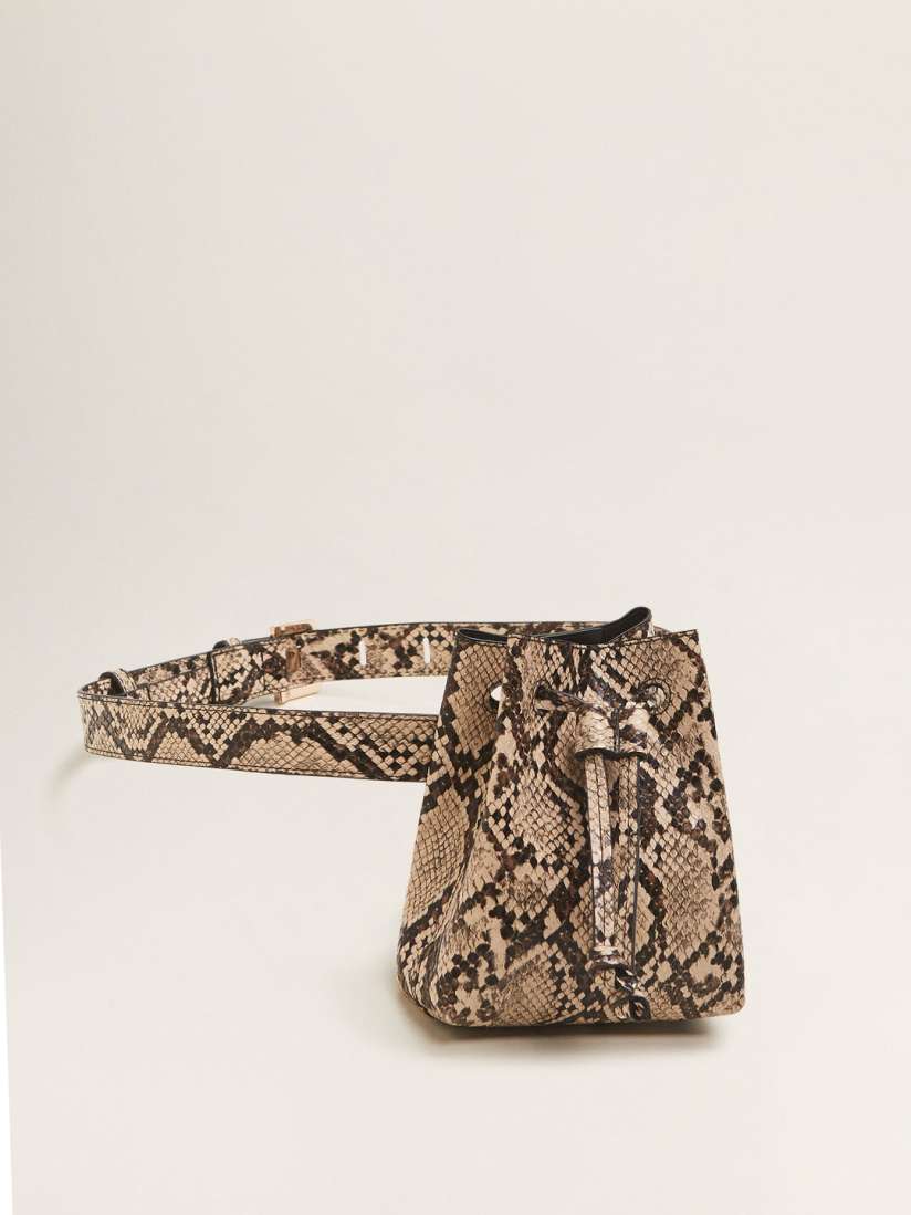 Buy MANGO Women Beige Brown Snakeskin Texture Fanny Pack Travel Accessory for Women 7811441 Myntra