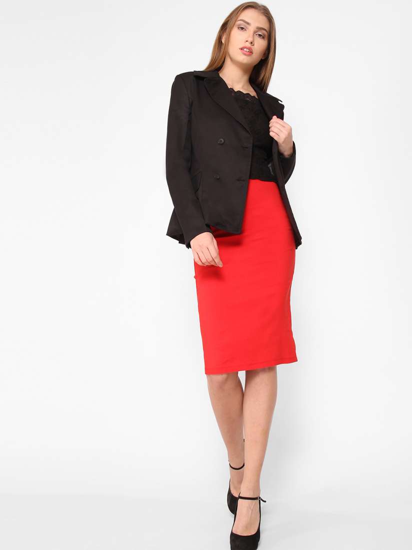 Buy StalkBuyLove Women Black Solid Tailored Fit Double Breasted Blazer Blazers for Women 7812167 Myntra