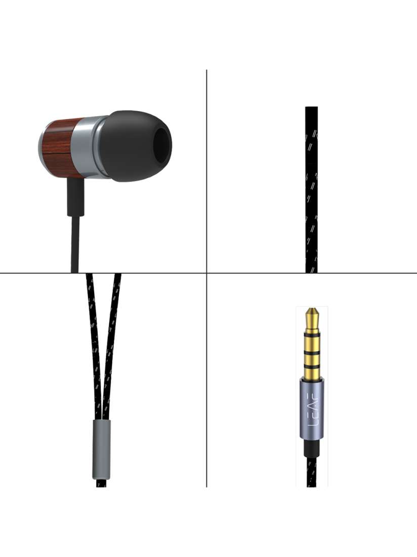 Buy LEAF Unisex Bolt Wooden Wired Earphones With Mic And In Line Remote Headphones for Unisex 7820803 Myntra
