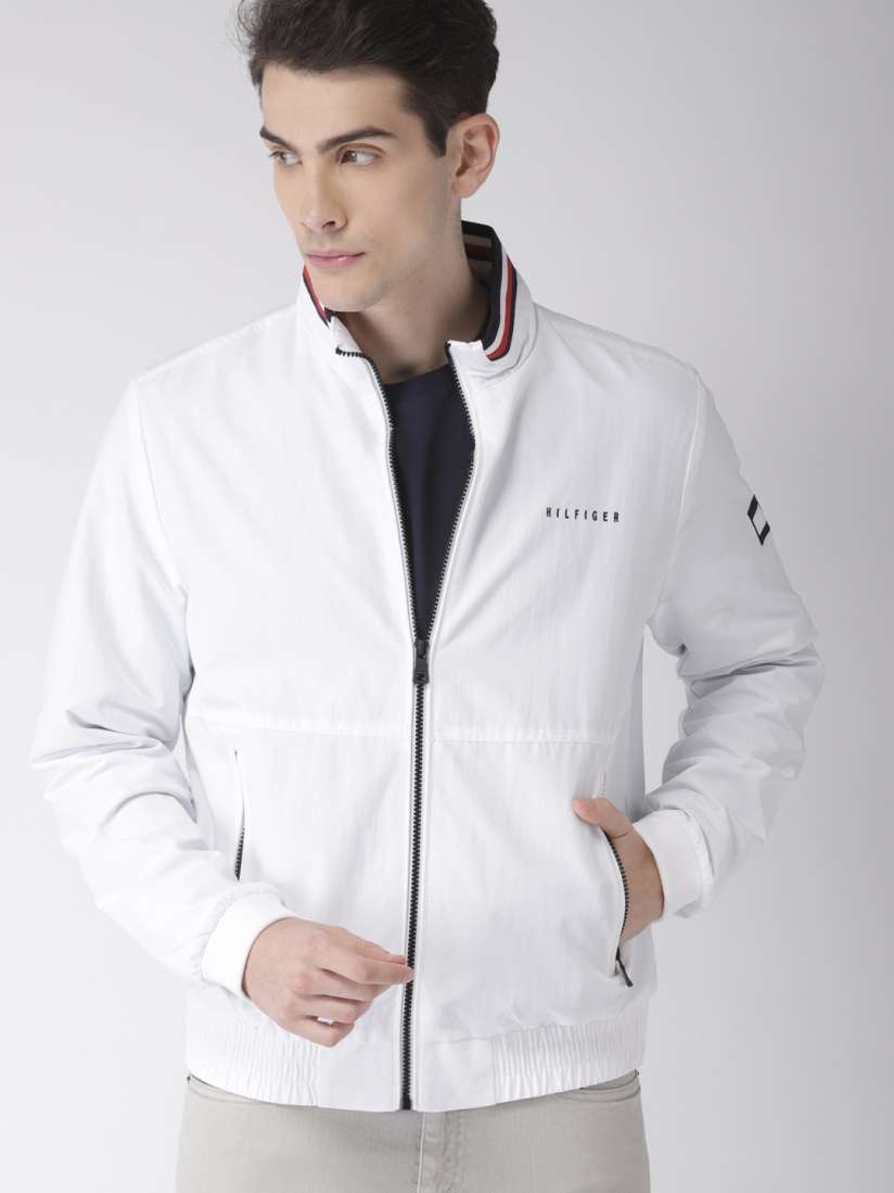 Buy Tommy Hilfiger Men White Solid Lightweight Bomber Jackets for Men 7823043 Myntra