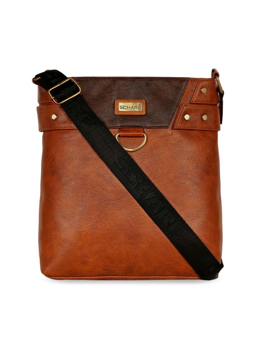 Buy SCHARF Tan Brown Solid Messenger Bag Messenger Bag for Unisex 7823315 Myntra