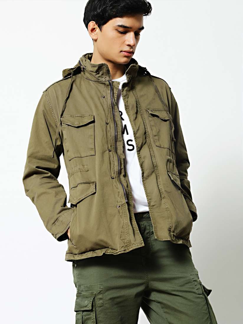 Mens olive field jacket online