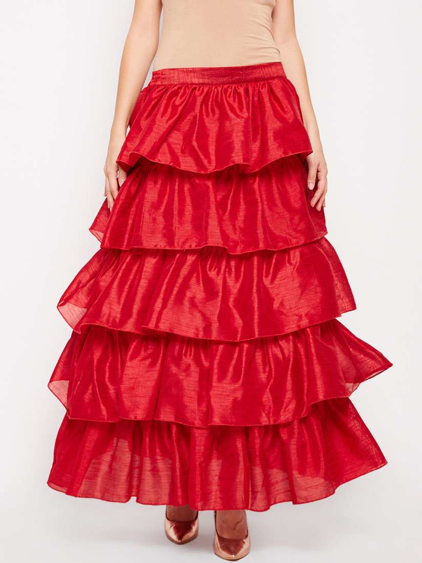 Red long skirt 2018 top