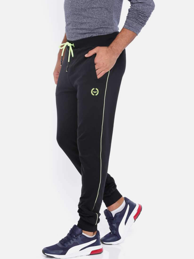 Buy Park Avenue Men Black Solid Joggers Track Pants for Men 7835435 Myntra