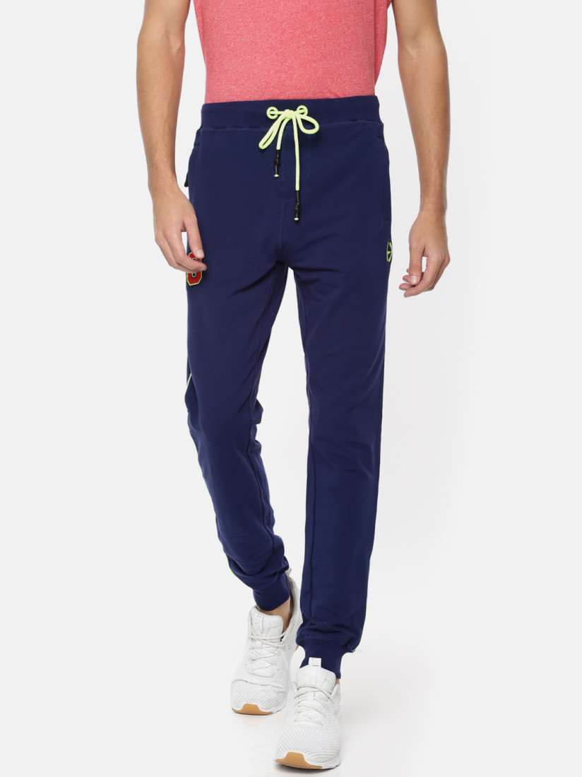 Buy Park Avenue Men Blue Solid Joggers Track Pants for Men 7835443 Myntra