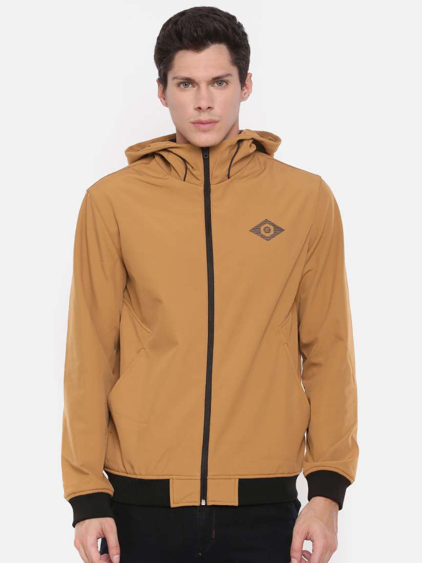 Buy Jack Jones Men Tan Solid Hooded Bomber Jacket Jackets for Men 7840003 Myntra