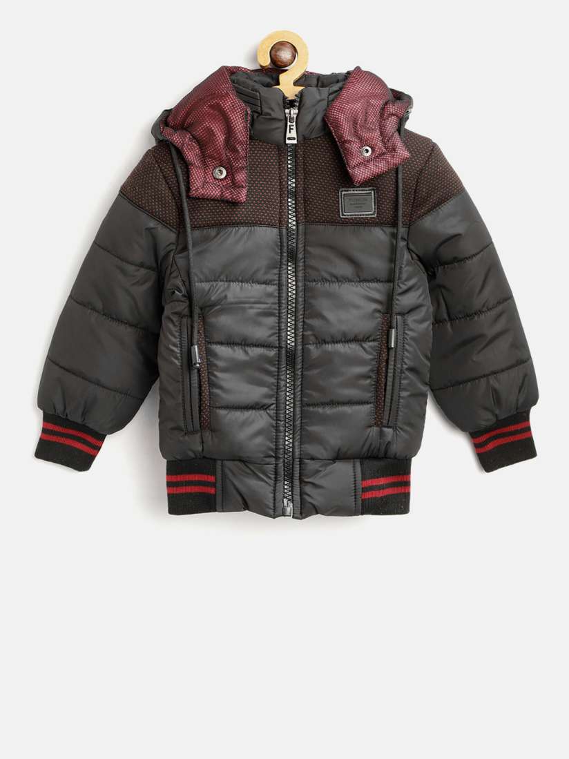 Buy Fort Collins Boys Black Hooded Solid Bomber Jacket Jackets for Boys 7842319 Myntra