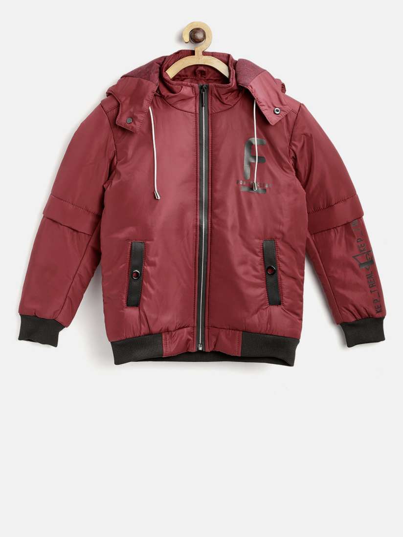 Buy Fort Collins Boys Maroon Solid Bomber Jacket with Detachable hood Jackets for Boys 7842361 Myntra