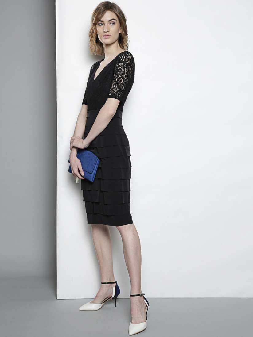 Buy DOROTHY PERKINS Women Black Layered Sheath Dress Dresses for Women 7850537 Myntra