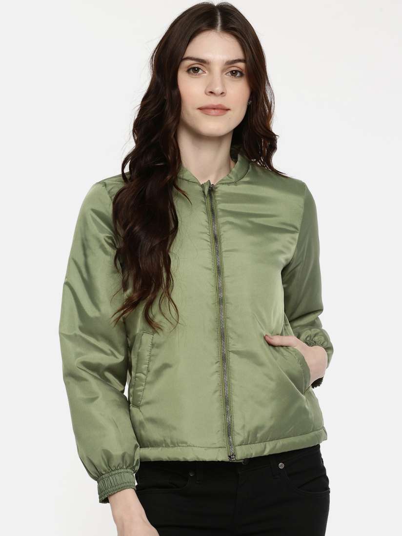 Buy Van Heusen Woman Women Olive Green Solid Padded Jacket Jackets for Women 7861559 Myntra