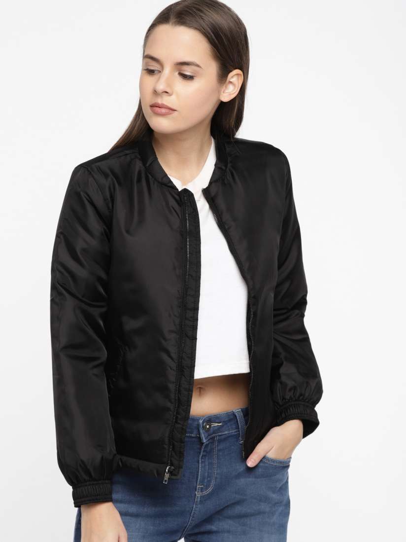 Buy Van Heusen Woman Women Black Solid Padded Jacket Jackets for Women 7861565 Myntra