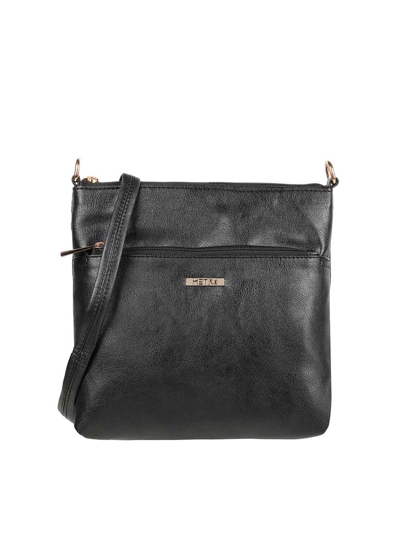 Buy Metro Black Solid Sling Bag Handbags for Women 7867579 Myntra