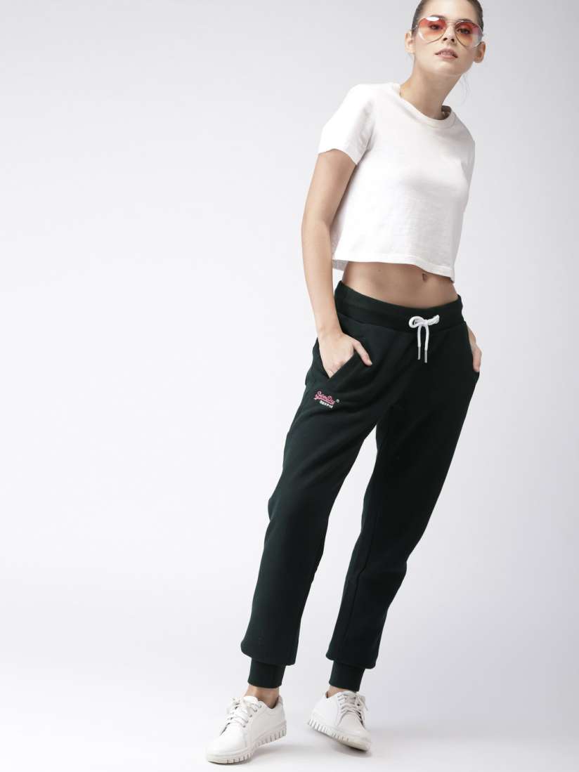 Buy Superdry Women Navy Blue Slim Fit Solid Joggers Trousers for Women 7950075 Myntra