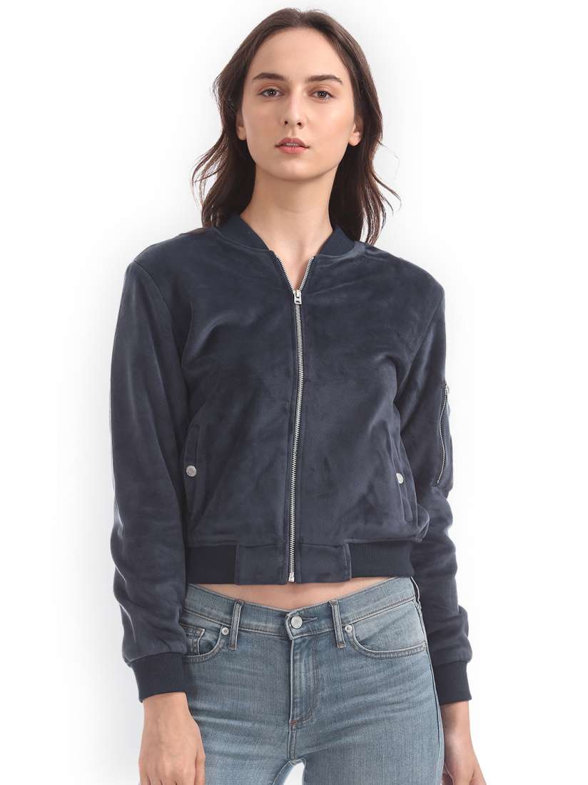 Buy Aeropostale Women Navy Blue Bomber Jacket Jackets for Women 7987661 Myntra