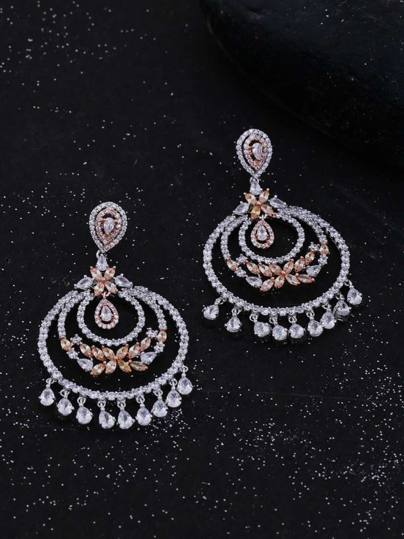 Buy Studio Voylla Silver Toned Contemporary Drop Earrings Earrings for Women 7990345 Myntra