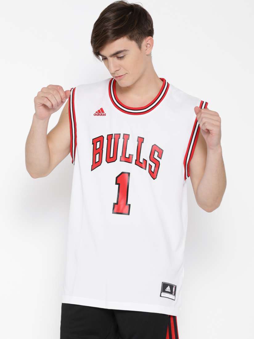 Buy ADIDAS White INT Replica NBA Chicago Jersey Tshirts for Men 799325 Myntra