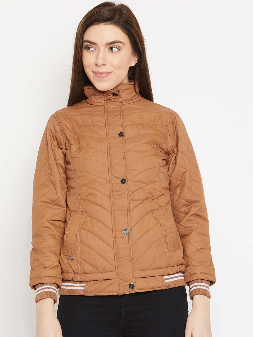 Buy Duke Women Brown Solid Bomber Jacket Jackets for Women 8017909 Myntra