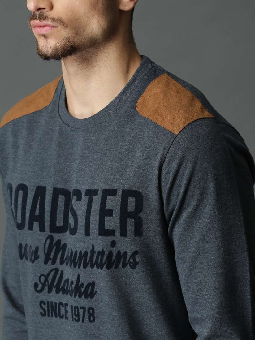 Buy Roadster Men Navy Blue Printed Sweatshirt Sweatshirts for Men 8020879 Myntra