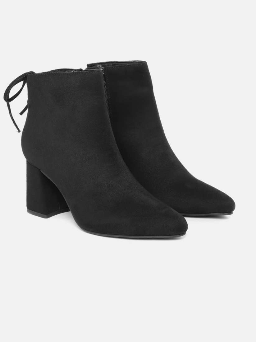 Buy DressBerry Women Black Solid Mid Top Heeled Boots Boots for Women 8060751 Myntra