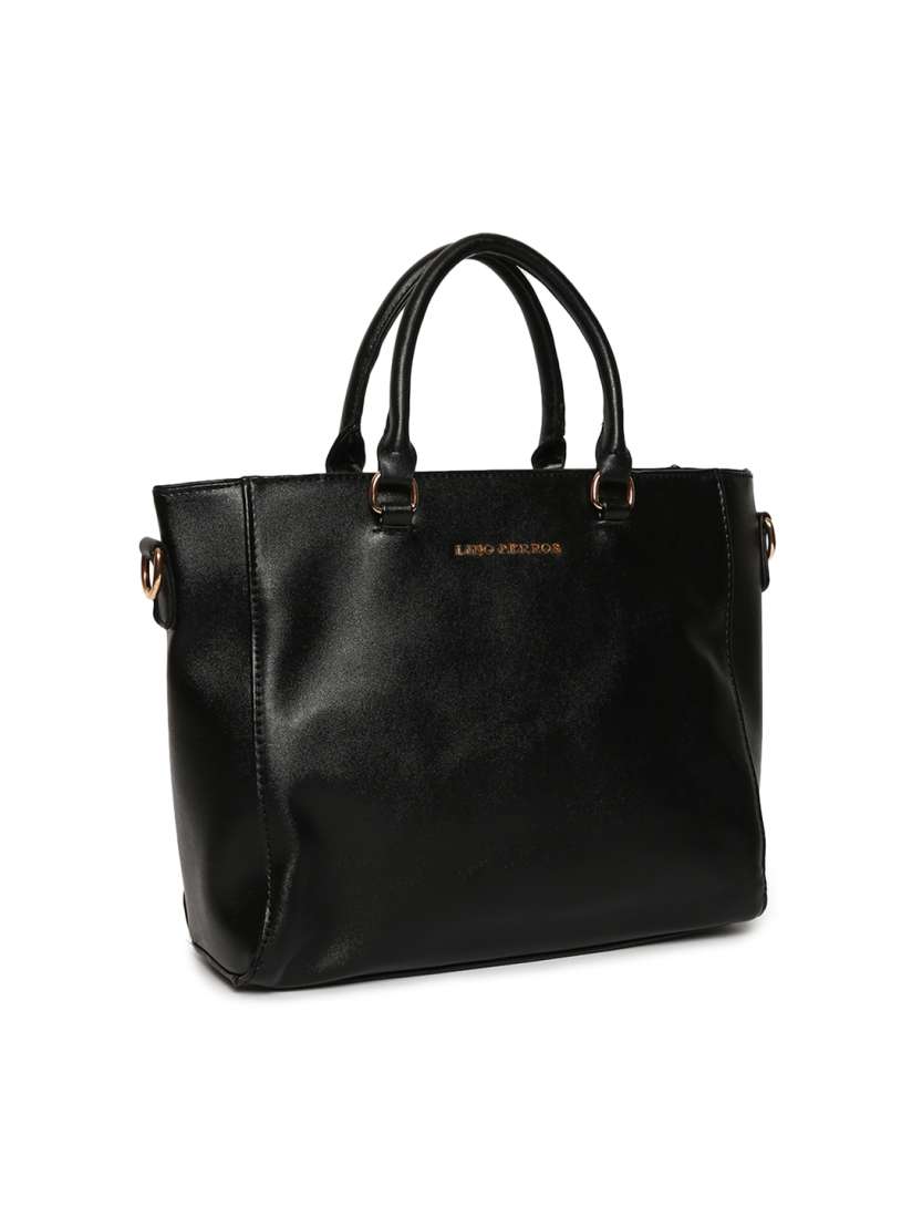Buy Lino Perros Black Solid Handheld Bag Handbags for Women 8096013 Myntra